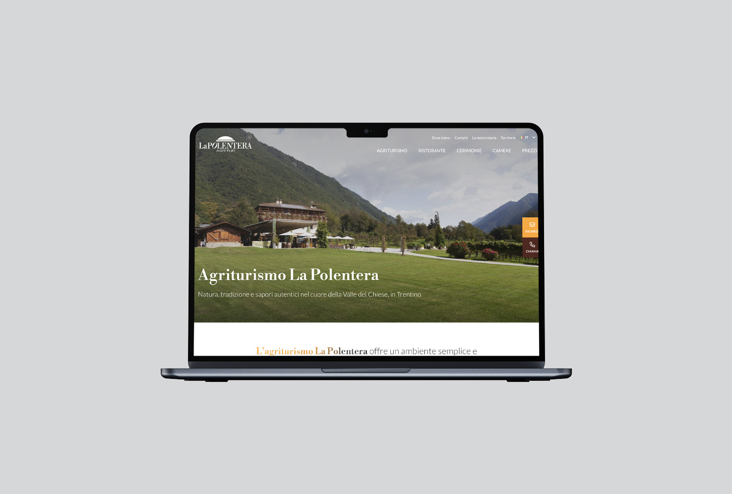 Immagine portfolio Kioo Studio per Agritur La Polentera